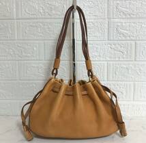 no22432 kate spade new york ケイトスペード 本革 レザー 肩掛けショルダー 巾着 バッグ ☆_画像1