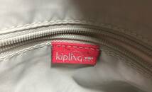 no22443 kipling キプリング モンキーチャーム ナイロン エナメル 総柄 肩掛けショルダー トート ボストン バッグ ☆_画像10