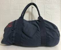 no22445 Tommy Hilfiger トミーヒルフィガー デカロゴ ビッグロゴ 2WAY キャンバス ショルダー ハンド トート ボストン ドラム バッグ ☆_画像3