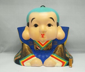 福助人形　高さ30cm　大きい　貯金箱　/　昭和レトロ　千客万来　商売粉状　縁起物　招福　置物　床飾り