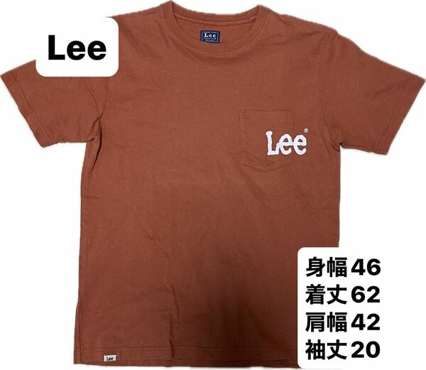 LEE オレンジ 胸ポケット Tシャツ Sサイズ