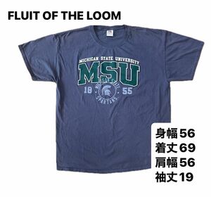 FLUIT OF THE LOOM グレー XLサイズ NCAA スパルタンズ バスケットボール アメリカ輸入 古着 Tシャツ