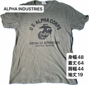 ALPHA INDUSTRIES オリーブ Tシャツ サイズL