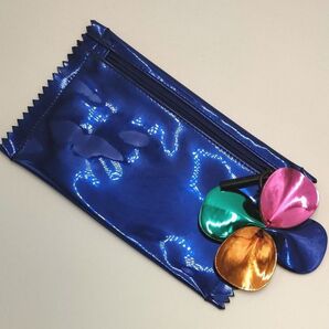 MAC ポーチメタリックブルー