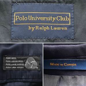 POLO UNIVERSITY CLUB by RALPH LAUREN 紺ブレ ネイビーブレザー LL ヴァージンウール 金ボタン ダブルブレスト ポロユニバーシティクラブの画像8