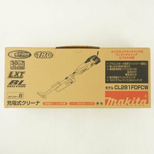 未使用 makita 充電式クリーナー CL281FDFCW バッテリ BL1830B 18V 3Ah 充電器 DC18RF ロック付サイクロンアタッチメント付 [B2586]