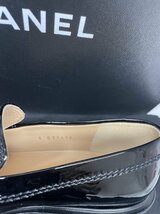 シャネル　CHANEL　ローファー　黒　エナメル　37C　ココマーク　未使用品　靴_画像6