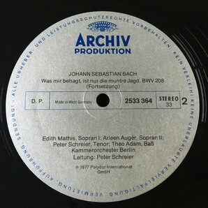 [j12]/ 西独盤 LP /『バッハ 狩のカンタータ BWV208 シュライアー Bach Schreier』/ 2533 364の画像5