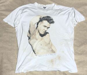 【送料無料】90s Vintage T-Shirt / Morrissey 『The Motor Cycle Au Pair Boy』 / Hanes製 Size : XL / モリッシー/The Smiths/汚れあり