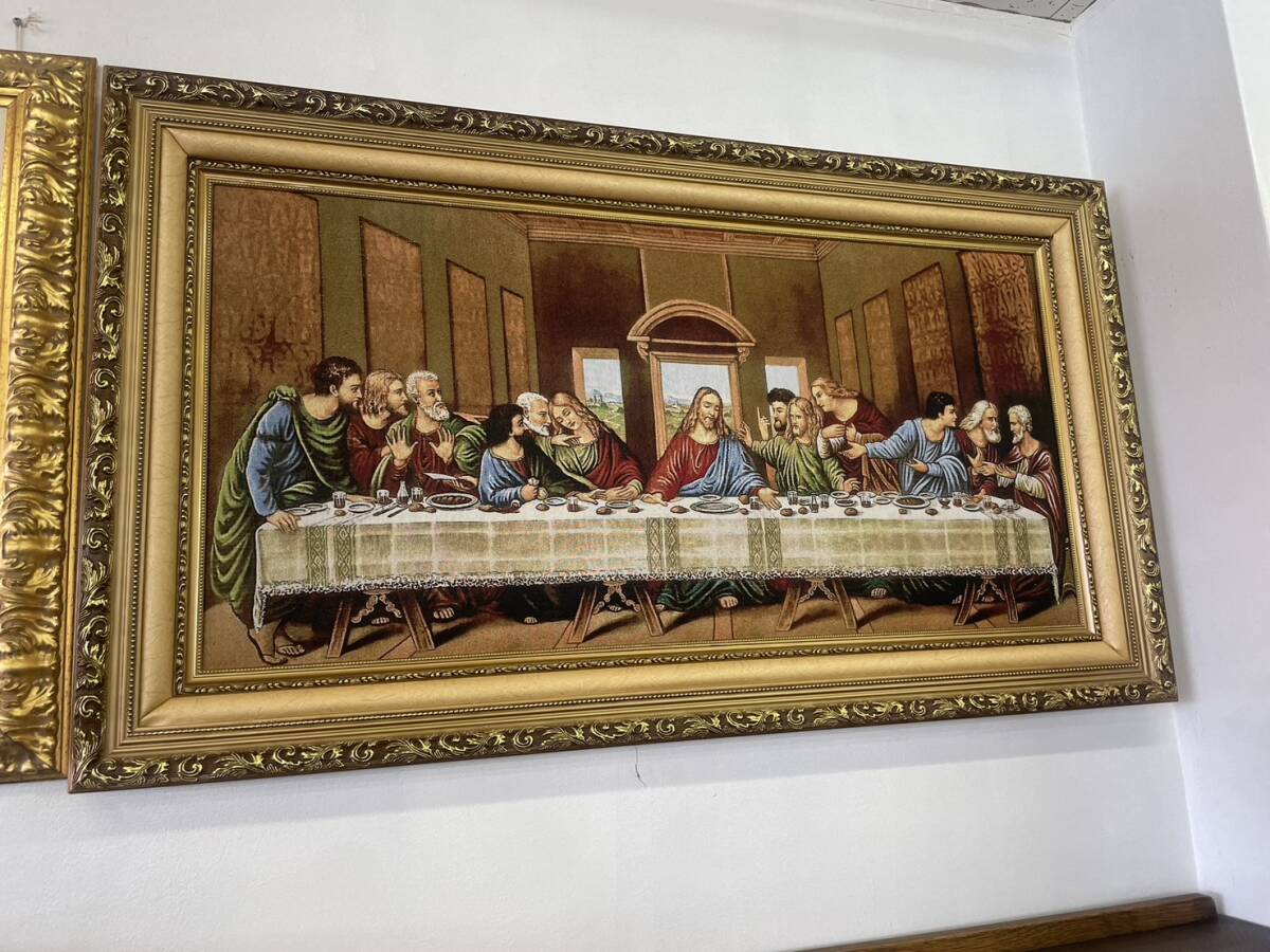 Gemälde Das letzte Abendmahl Großes Gemälde Großes Panel Kunst Leinwand Gerahmtes Gemälde Antik, Tapisserie, An der Wand montiert, Tapisserie, Stoffpaneel