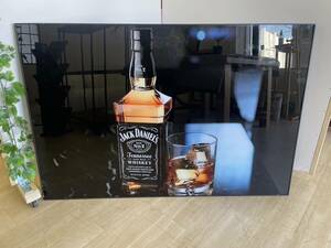 ジャックダニエル　ガラスアートパネル　ウイスキー　絵画　アート　パネル　壁画　JACK DANIEL'S　店舗装飾　ビンテージ　パネルアート