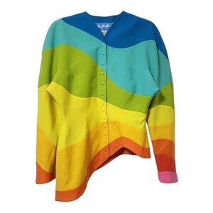 SS1990 Thierry Mugler ASYMMETRIC RAINBOW JACKET ティエリー ミュグレー 変形 アシンメトリー ジャケット 80s 90s archive vintage