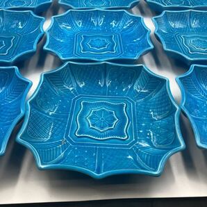 京焼 青交趾焼 正方皿 10枚 日本料理 懐石料理 刺身皿 焼物皿 今回限りの画像2