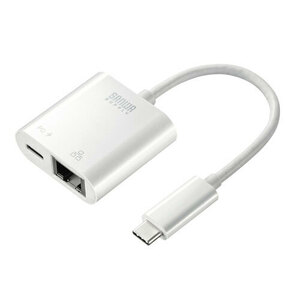 USB3.2 TypeC-LAN変換アダプタ PD対応 ホワイト USB Type-Cをギガビット対応LANポートに変換 USB-CVLAN7W サンワサプライ 送料無料 新品