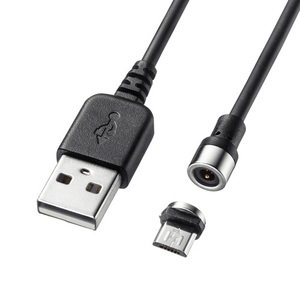 Magnet脱着式microUSBケーブル 充電専用 ブラック 1m ワンタッチでコネクタを脱着 マグネット KU-MMG1 サンワサプライ 送料無料 新品