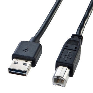 両面挿せるUSBケーブル A-B 標準 5m ブラック USBAコネクタの向きを気にせず挿せる KU-R5 サンワサプライ 送料無料 新品