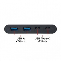 USB3.1 Gen2対応 Type-Cハブ USB 3.2 Gen2 USB Type-C搭載パソコンに超高速データ転送 USB-3TCH17BK サンワサプライ 送料無料 新品_画像4