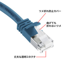 ツメ折れ防止カテゴリ5eSTP LANケーブル 5m ブルー ノイズに強いシールドタイプ サンワサプライ KB-STPTS-05BL 新品 送料無料_画像3