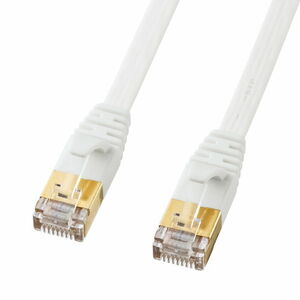 CAT7ウルトラフラットLANケーブル 3m ホワイト 10GBASE完全対応 耐ノイズ 1.9mmの薄さを実現 サンワサプライ KB-FLU7-03W 新品 送料無料