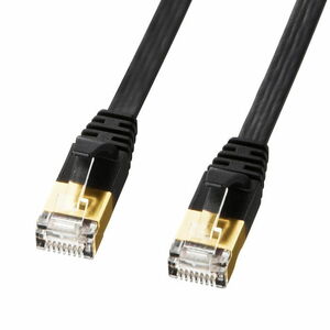 CAT7 Ultra Flat LAN cable 3m black 10GBASE complete correspondence enduring noise 1.9mm. light .. realization Sanwa Supply KB-FLU7-03BK new goods free shipping 