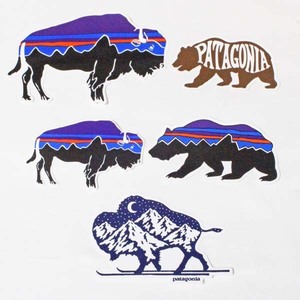 訳あり パタゴニア ステッカー 5種セット PATAGONIA STICKERS SET ベアヘブン 熊 フィッツロイ ノルディック バイソン 動物 シール 新品