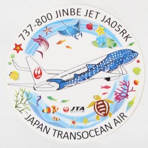 JAL JTA × Okinawa прекрасный . море аквариум Gin bee jet 1 серийный номер стикер Japan Air Lines bo- крыло 737 BOEING JA05RK STICKER. самолет наклейка 