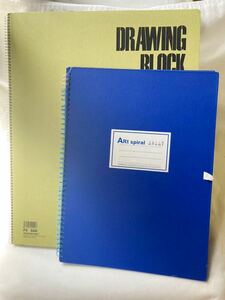 ◆ マルマン 【maruman】 スケッチブック オリーブ　F6 S86　＋ アートスパイラル　F4ブルー ２冊　◆
