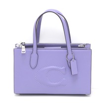 $$ COACH コーチ ニーナ スモール トートバッグ ストラップ付 CR097 ライトバイオレット 目立った傷や汚れなし_画像2