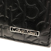 □□ Calvin Klein カルバンクライン 二つ折り財布 ロゴ 型押し 74285 ブラック やや傷や汚れあり_画像10