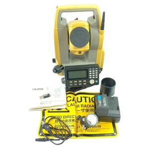 ＊＊ TOPCON トータルステーション バッテリ1個・充電器・ケース付 通電チェック済み ※未校正 ES-105F オレンジ 傷や汚れあり