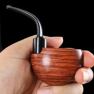 CA024:ローズウッドの小さな鋼管 手作り 無垢材 タバコのパイプ用 アンティークフィルター タバコの付属品