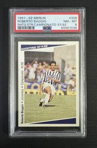 ★PSA8 Roberto Baggio バッジョ 1991-92 Merlin Shooting Stars Juventus 世界1枚 POP1