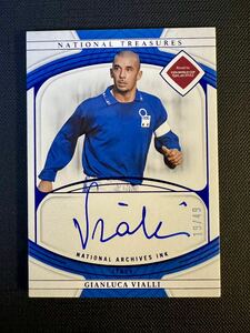 2022 Panini National Treasures ジャンルカ・ヴィアッリ Gianluca Vialli Auto 直筆サインカード イタリア代表 Blue /49