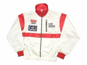 美品☆当時物☆TEAM YAMAHA☆光沢ナイロン☆レーシングジャケット サイズL チームヤマハ バイク WGP MOTOGP マルボロカラー レイニー