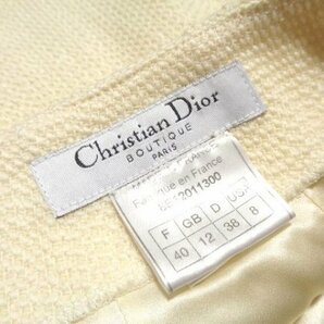 美品☆国内正規☆クリスチャンディオール☆ツイードウールスカート フランス製 サイズ40 Christian Dior レディース ミセスの画像6