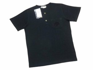 未使用☆サルバトーレフェラガモ☆サークルワッペン☆鹿の子☆ヘンリーネックポケットTシャツ ONE SIZE ビンテージ Salvatore Ferragamo