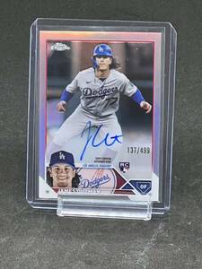 2023 Topps Chrome James Outman RC ジェームズ・アウトマン　直筆サインカード　直書き　ルーキーカード 499枚限定 リフラクター Dodgers 