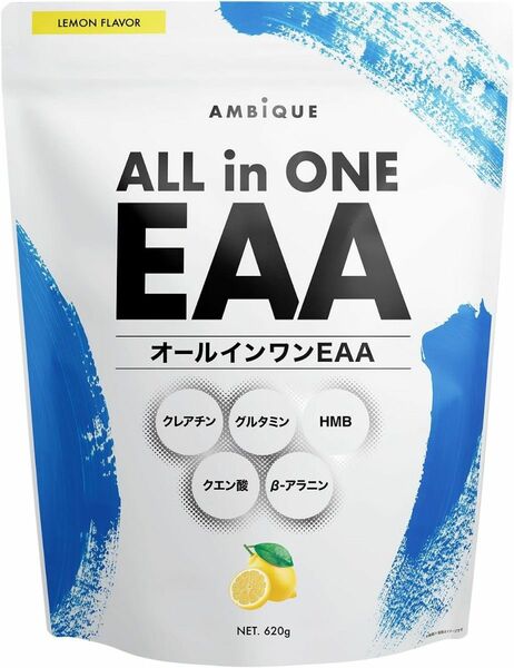 【新品・即日発送】オールインワンEAA BCAA クレアチン グルタミン クエン酸 HMB [レモン風味] 620g