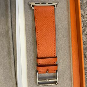 エルメス HERMES アップルウォッチ オレンジ    D刻印 44mm用レザーバンド 中古の画像5