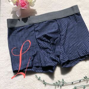  new goods men's L size ero sexy navy stripe modern boxer shorts innerwear put on footwear feeling eminent boxer brief 