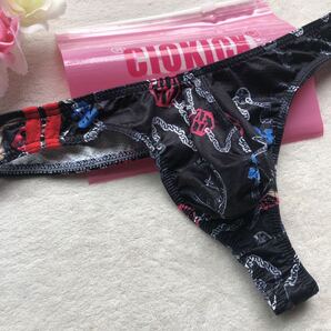 新品 メンズ Lサイズ CLOKICX ブラック チェーン もっこり  ストレッチ sexy Tバック ビキニブリーフ ショーツ パンツの画像2