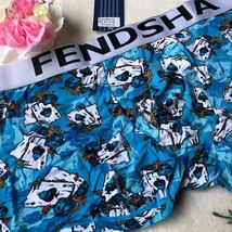 新品 メンズ　XXXLサイズ　触り心地超いいFENDSHA スカイブルー　ワイルド　セクシー　ロゴ ボクサーパンツ ボクサーブリーフ _画像2