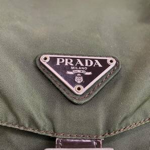 PRADA プラダ リュック バックパック グリーン 三角ロゴ ナイロン レディースの画像3