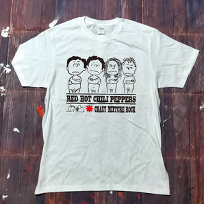 送込【レッチリ】Red Hot Chili Peppers × peanuts風/ホワイト★選べる5サイズ/S M L XL 2XL/ヘビーウェイト 5.6オンスの画像2