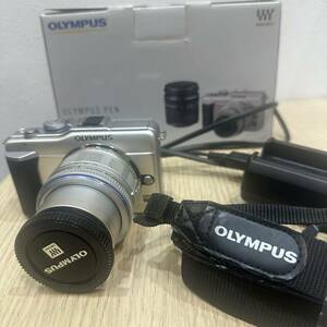 【早い者勝ち】OLYMPUS E-PL1 + 14-42mm f/3.5-5.6 箱、充電器、バッテリー付き　動作確認済み　オリンパス カメラ ミラーレス一眼カメラ 