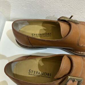 1円〜【新品・未使用】STEFANOBI ステファノビ サイズ6.5 メンズ レザーシューズ 保存袋付 革靴 皮靴 ビジネスシューズ ブラウン の画像6