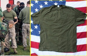  вооруженные силы США сброшенный товар T- рубашка OD толстый 3XL TS622x