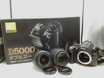 u0441 Nikon ニコン D5000 ダブルズームキット デジタル一眼レフカメラ AS-F NIKKOR 18-55mm 3.5-5.6G / 55-200mm 4-5.6G 通電確認〇_画像1