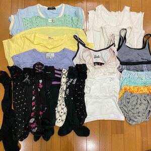 2 4 未使用品 コスプレ衣装 普段用 Tシャツ タンクトップ 靴下 女の子用 柄 綿 詰め合わせ ダンボール 匿名発送