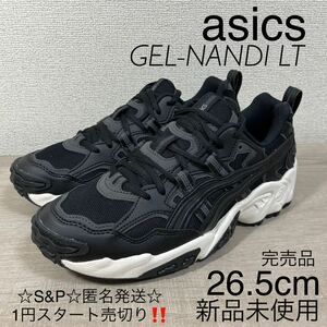 1円スタート売切り 新品未使用 ASICS アシックス スニーカー GEL-NANDI LT ゲルナンディエルティー 1203A229 ブラック 完売品 26.5cm